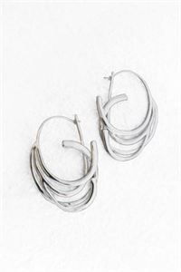 Ribbon Hoop Earrings - Alluminio